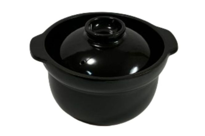 【萬古焼（ばんこやき）】3合厚釜土鍋　黒 内山製陶所 【土鍋 3合 セラミック 直火用 電子レンジ対応 お手入れ簡単 食洗器対応 三重県 三重 四日市市 四日市 四日市市ふるさと納税 四日市ふるさと納税】