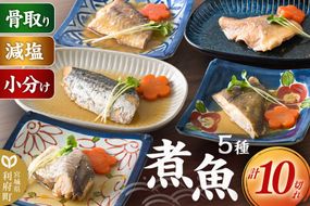 食品添加物無添加・減塩・小分け！骨取り！煮魚セット5種10切れ【タラ(味噌・醤油)／赤魚／カレイ／サワラ】 冷凍 個包装 湯煎 レンジ調理 [煮魚 小分け 惣菜 簡単 時短 調理 おかず つまみ 煮物 パウチ レンチン 宮城県 利府町 セントラルキッチン]|06_mhc-011001f
