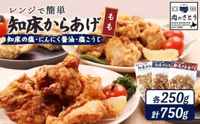 【レンジで簡単】知床からあげ【知床の塩・にんにく醤油・塩こうじ】 もも750g（250g×各1パック）【35021】