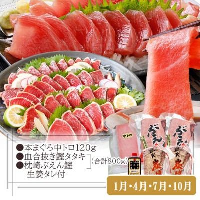 定期便(3ケ月)枕崎ふるさと納税　まぐろ&一本釣りかつお LL-6001 【1457813】