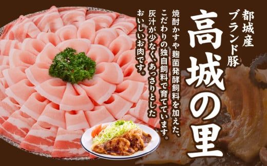 「高城の里」わくわく4.1kgセット(真空)≪みやこんじょ快速便≫_22-8401-s-R_(都城市) リピーター続出‼ 豚肉 都城産豚 高城の里 しゃぶしゃぶ バラ 焼肉 切り落とし 肩ローススライス ロース とんかつ  ブランド豚