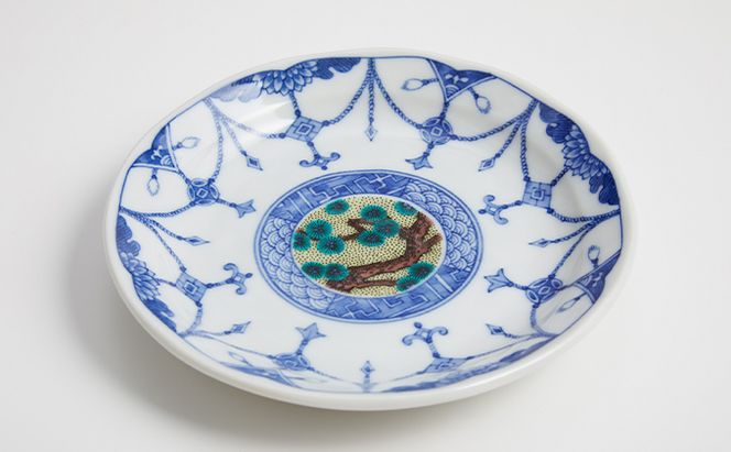 九谷焼 4.5号皿揃・吉田屋絵変り(５枚セット) a01 焼き物 民芸品 工芸品 インテリア 