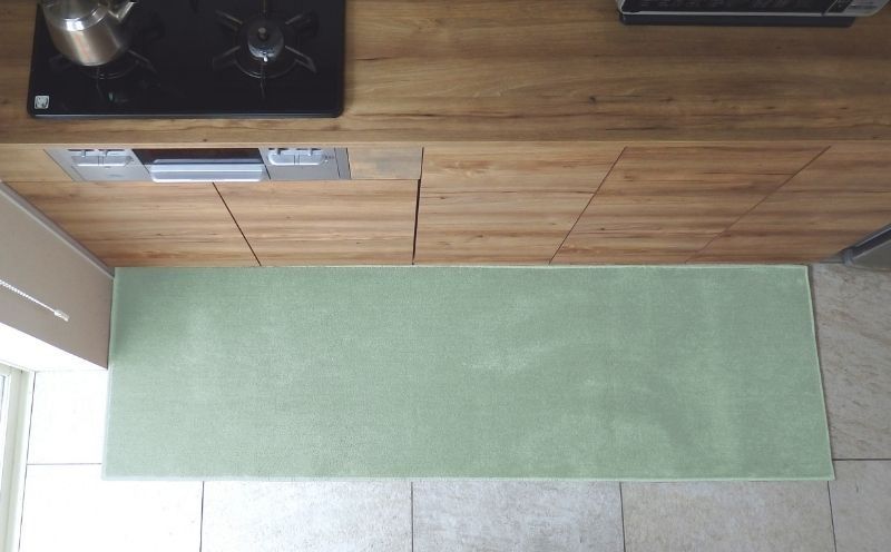diw0241 北欧風キッチンマット ラグマットタイプ 65×210cm ノーマル型 アッシュミント 抗菌防臭 SEK 織人しきもの屋工房