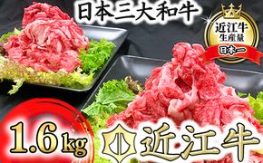 近江牛　切り落とし【1.6kg（800ｇ×2パック）】【K036W】（国産牛　和牛　ブランド牛　ブランド和牛　黒毛和牛　牛肉　肉　高級　人気　おすすめ　神戸牛　松阪牛 に並ぶ 日本三大和牛 近江牛）