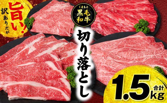 【訳あり】くまもと黒毛和牛 切り落とし 合計1.5kg (250g×6パック) 牛肉 肉 和牛 黒毛和牛 ブランド牛 牛丼 肉じゃが  国産 訳あり 小分け 熊本県 八代市