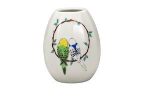 九谷焼　3.5号一輪生　睦インコ 