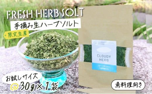 限定生産！手摘み生ハーブソルト お試しパック 魚料理向き（30g×1袋）