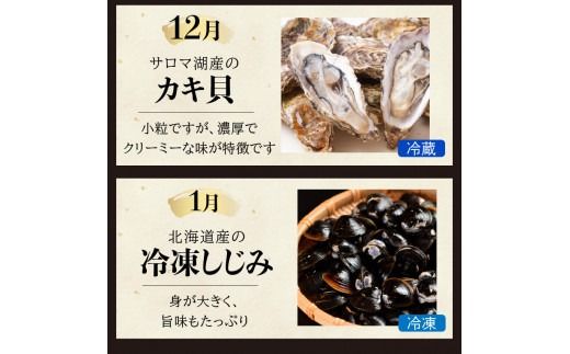 【3ヶ月定期便】船長自慢！海鮮セット ( ほたて ホタテ 海鮮丼 カキ しじみ 定期便 魚介 )【999-0133】