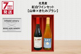 《7営業日以内に発送》北見産 紅白ワインセット（山幸×きたみブラン） ( ワイン 赤ワイン 白ワイン 紅白セット 山幸 きたみブラン ギフト 贈り物 )【186-0015】