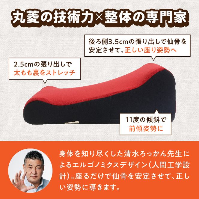 ろっかん式ストレッチクッション ［023M17］ ろっかん式 ストレッチ クッション 選べる カラー 立ち上がり サポート 清水ろっかん先生 エルゴノミクスデザイン ハムストリングス 太もも裏ストレッチ 丸菱工業株式会社 お取り寄せ 愛知県 小牧市 送料無料