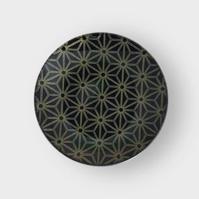 丸小皿 麻の葉 漆黒 ［NF161］ 303446_CU90076VC03