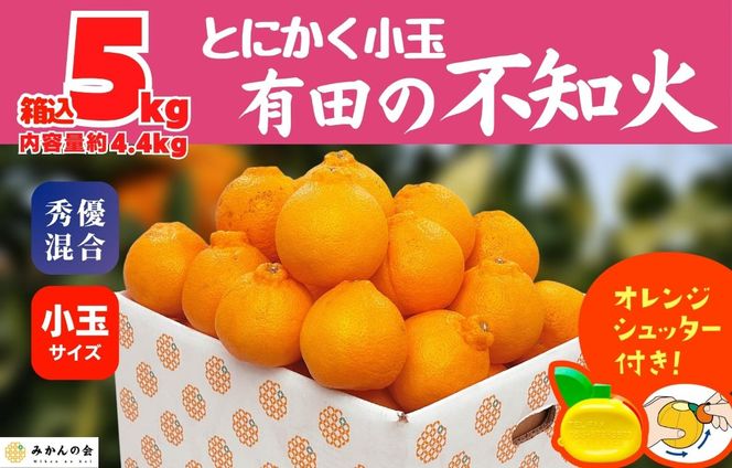 不知火 とにかく 小玉 箱込 5kg(内容量約 4.4kg) 秀優品混合 和歌山県産 産地直送 【みかんの会】 	AX141