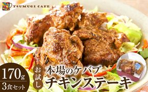お試し 本場のケバブ チキンステーキ 170g×3食セット 肉料理 鶏肉 温めるだけ 惣菜 お手軽 簡単 ギフト 贈り物　 304018_AG42