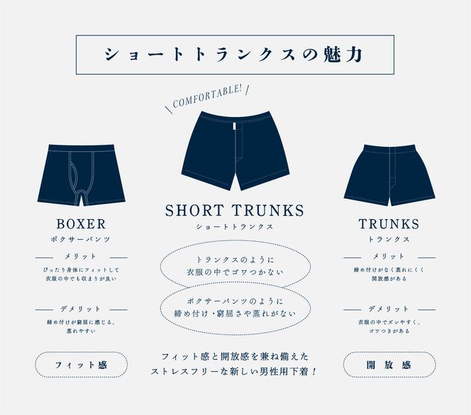 メンズ 下着 ショート トランクス Lサイズ 2枚 / 特別色 / 13 Purple check×14 Flower blue / ZIVANE ジバン / 締め付け感の無い / 専用BOX付き アンダーウェア