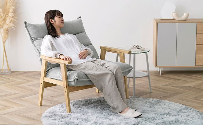 ソファ ソファー 一人掛け 1人掛け ゆったり ハイバック アイリスオーヤマ グレー LHB-1W ワイド 椅子 イス チェア リクライニング おしゃれ Simple Style LaLassic 