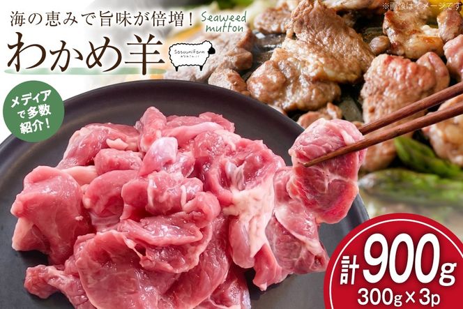 【TVで紹介!】 ラム肉 南三陸 わかめ羊 300g 3p 計900g [さとうみ羊牧場 宮城県 南三陸町] 肉 お肉 おにく ラム ラム肉 羊 羊肉 カット 済み 国産 わかめ 焼肉 キャンプ バーベキュー 旨味 ジューシー 冷凍 冷凍保存 ふるさと納税 FAK-0390