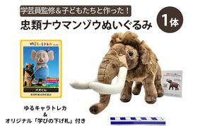 [北海道 幕別町]学芸員監修＆子どもたちと作った！忠類ナウマンゾウぬいぐるみ1体 トレカ付き（小中学生制作のオリジナル学びの下げ札付き）【 ぬいぐるみ おもちゃ ふわふわ もこもこ ゆるキャラ トレカ 北海道 幕別 】