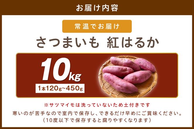 さつまいもオブザイヤー紅はるか部門全国1位 京都・ 丹後産　さつまいも 紅はるか　土付き（1本120〜450g程度）10kg　TF00055