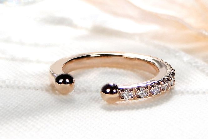 K10PG 0.1ct ダイヤモンド イヤーカフ【片耳用】 EmP0024-10P SWCJ004-pg