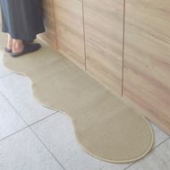 diw0001 北欧風キッチンマット ラグマットタイプ 45×150cm ピーナッツ型 アッシュベージュ 抗菌防臭 SEK 織人しきもの屋工房