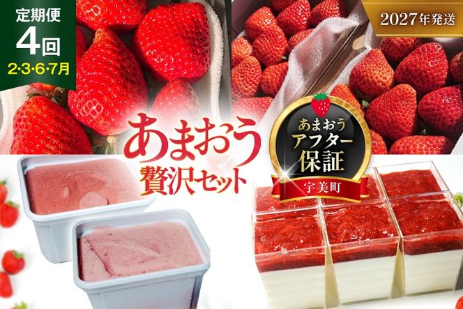 いちご あまおう 大粒あまおう 定期便 DXあまおう ジェラート 2種 レアチーズケーキ 6p 詰め合わせ 【2027年発送】 期間限定発送 [THE FARM_strawberry 福岡県 宇美町 um40azo780010] 先行予約 あまおう 大粒 イチゴ 苺 フルーツ 果物 果実 甘い あまい 小分け 冷凍 アイス ケーキ チーズケーキ 定期