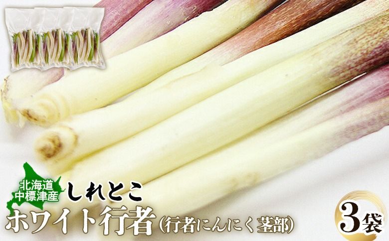 行者にんにく ホワイト行者 茎部 3袋 オンライン 申請 ふるさと納税 北海道 中標津 行者ニンニク 幻の山菜 山菜 山の幸 野菜 疲労回復 健康効果 長寿 体力増強 ダイエット効果 揚げ物 炒め物 醤油漬け おかず 冷凍 長期保存可能 中標津町[20012]