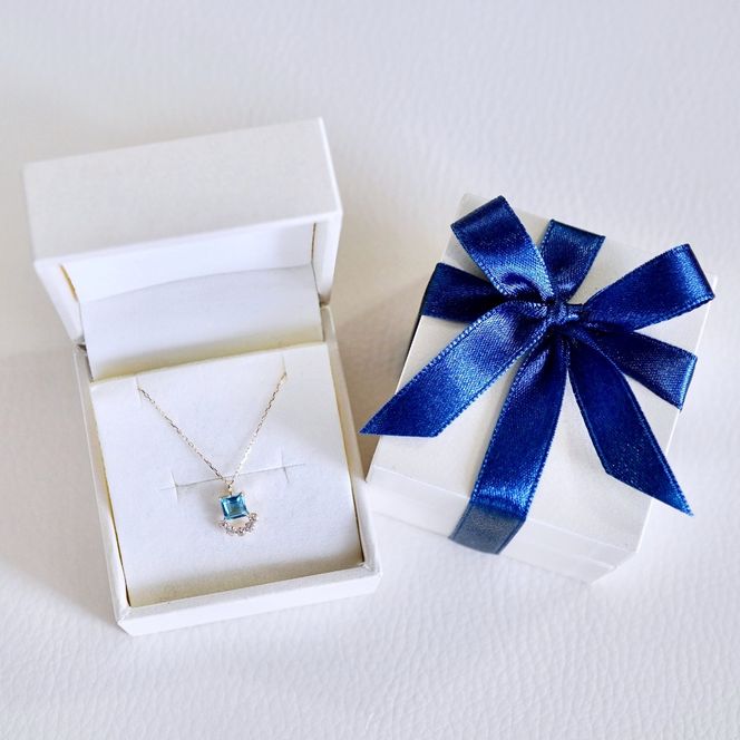 【ジュエリー】K10 イエローゴールド ブルートパーズ ペンダント ネックレス 保証書付 SMK-5221 242-013-c