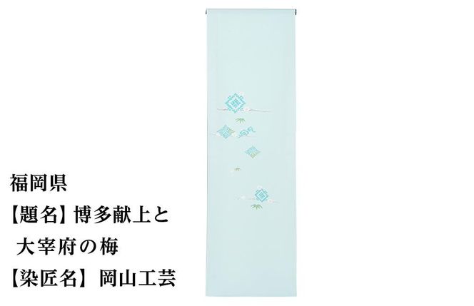 【47都道府県着物応援プロジェクト】 福岡県 京手描友禅 付下げ着尺 261009_A-BR040