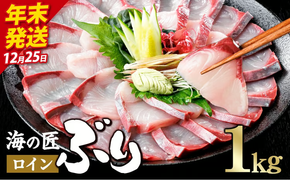 ＼2026年12月25日発送！先行予約／海の匠 ブリ スキンレスロイン (1kg) ぶり 鰤 刺身 国産 魚 海産物 海鮮丼 ぶりしゃぶ 冷蔵 【JP003-1225】【三共物商】