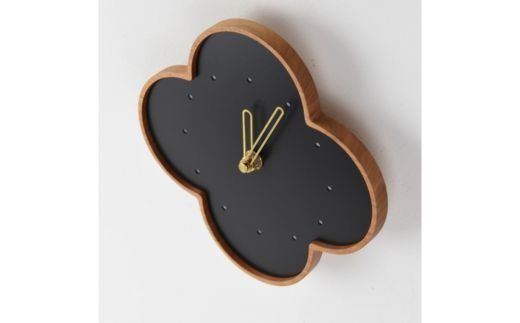四葉の壁掛時計M 黒 ※離島への配送不可