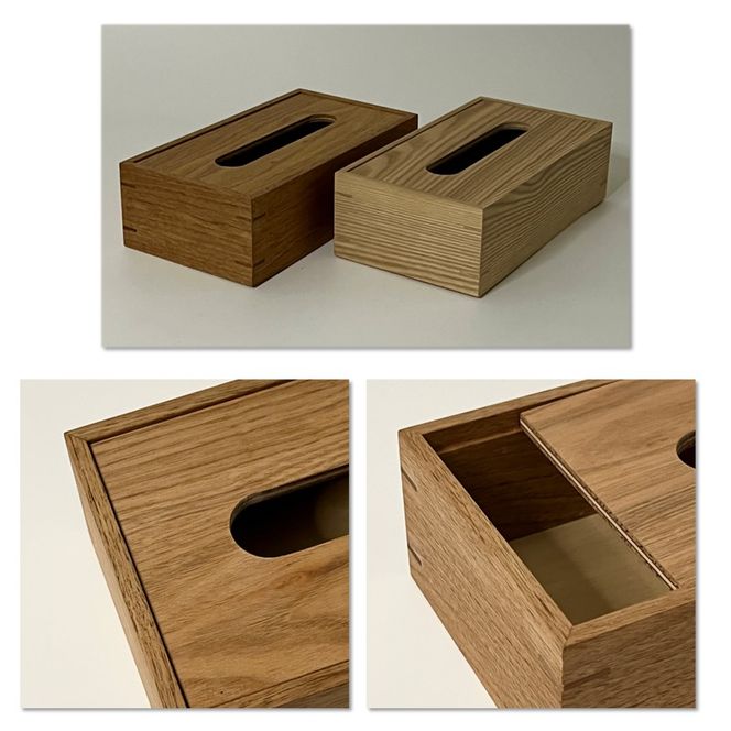 ティッシュケース 1個 北海道産くるみ材 ( ティッシュボックス BOX ボックス ケース 箱ティッシュ 木製 雑貨 )【200-0017】