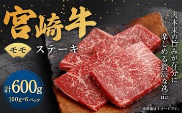 ＜宮崎牛モモステーキ6枚（600g）＞翌月末迄に順次出荷【c1329_ya】 宮崎牛 牛肉 黒毛和牛 牛モモ ステーキ 極上 肉質 宮崎県産