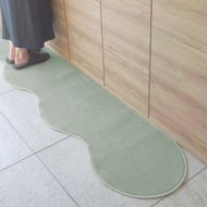 diw0003 北欧風キッチンマット ラグマットタイプ 45×150cm ピーナッツ型 アッシュミント 抗菌防臭 SEK 織人しきもの屋工房