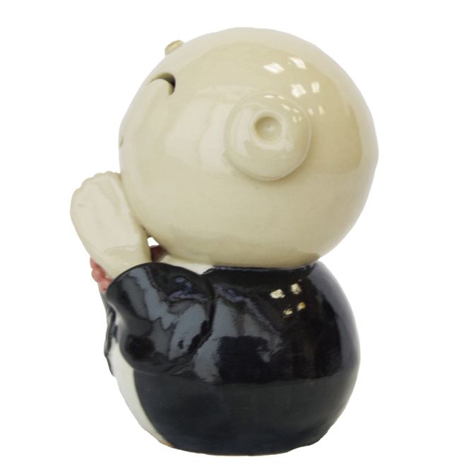 ほっこりおじぞうさん（中）丸耳【インテリア 陶器 おじそうさま 飾り】(BF203)