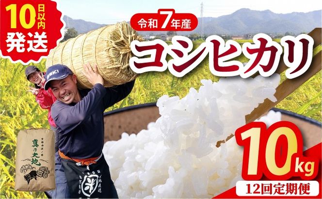 【定期12回】令和7年産 コシヒカリ 10kg×12回 京都丹波産 農家直送 産地直送 スピード配送【～3月31日まで】※北海道･沖縄･離島への配送不可