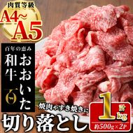 おおいた和牛 切り落とし (計1kg ・500g×2P) 国産 牛肉 肉 霜降り A4 A5 黒毛和牛 すき焼き しゃぶしゃぶ 焼肉 和牛 豊後牛 ブランド牛 冷凍【HE01】【(株)吉野】