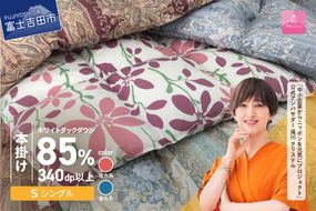 【訳あり】甲州羽毛ふとん　本掛けふとん （シングル/お任せ柄）ダウン85％　暖色　【選べる 発送月】 羽毛布団 シングル ホワイトダックダウン85％ 寝具 掛けふとん 本掛け 布団 山梨 富士吉田