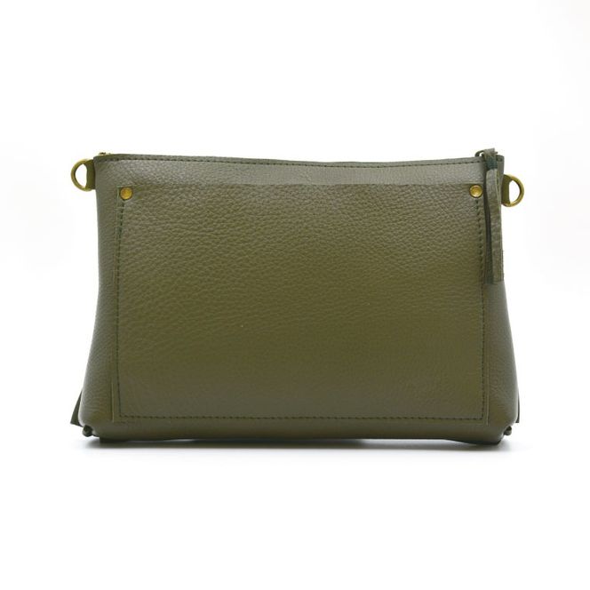 益子の革工房maharoのショルダーポーチ（M）オリーブグリーン ｜ 栃木県 益子町 ふるさと納税 ショルダーポーチ 牛革 手作り（AX106-4）