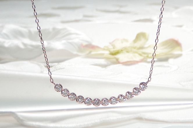 K18PG【0.40ct】ライン ダイヤモンド ネックレス ペンダント EmN0105-18P SWCJ006-pg