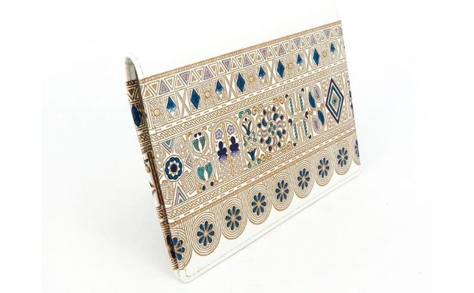 【文庫屋大関】パーソナルホルダー　アポロン＜ブルー＞【皮革工芸品】 民芸品 雑貨 日用品 文房具 革小物 牛革 ファイル ケース 