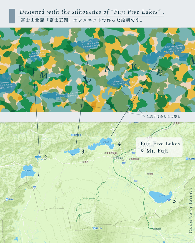 tenugui stole(テヌグイストール) "five lakes" FET003-h