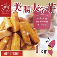 【6ヶ月定期便】らぽっぽファーム【工場直送】美腸大学いも1kg｜さつまいも 大学芋 芋 サツマイモ だいがくいも スイーツ お菓子 冷凍 美腸大学芋 人気 送料無料 茨城県 行方市 らぽっぽファーム（CQ-68）