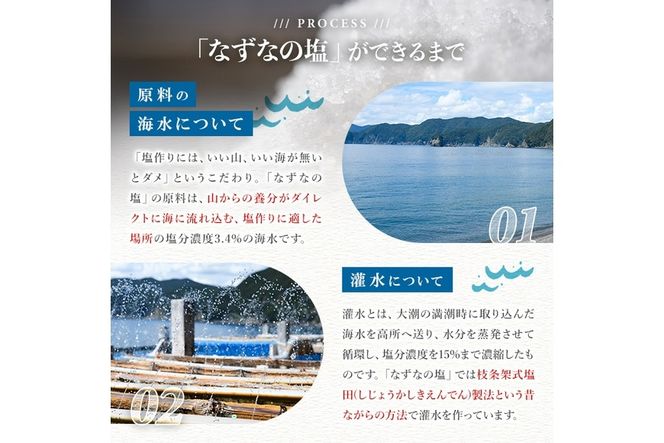 なずなの塩(合計800g・200g×2種×2袋) 塩 ソルト 海水塩 しお ミネラル 天日干し 食品 保存 調味料 漬物 大分県 佐伯市 防災【GR01】【なずなの塩】