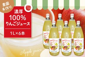 100％りんごジュース 1L 6本セット 山形県 東根市 hi037-007