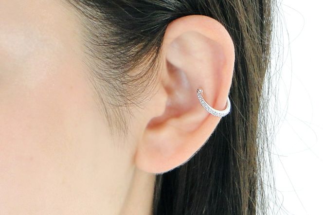 K10WG 0.1ct ダイヤモンド イヤーカフ【片耳用】 EmP0022-10W SWCJ004-wg