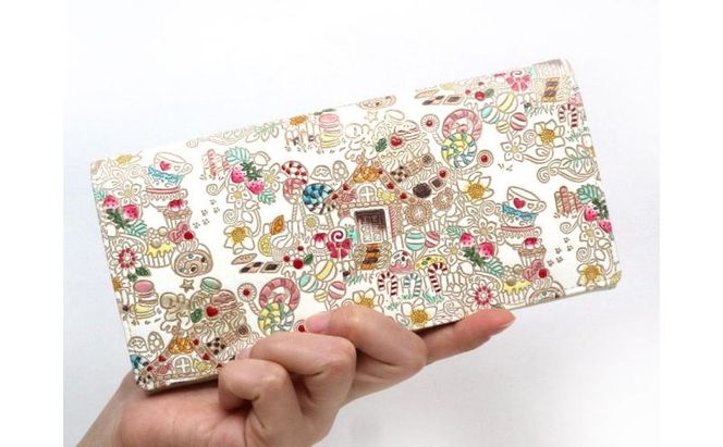 【文庫屋大関】束入れ お菓子の家【皮革工芸品】 財布 お札 お札入れ 長財布 カード 小銭 牛革 手作り 日本製 墨田区 東京都