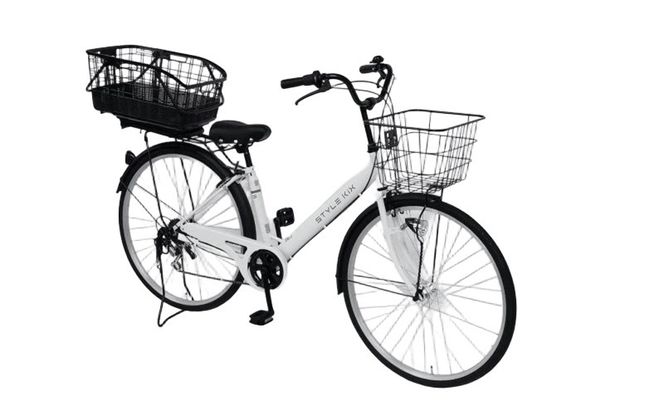 099X380-1 STYLE KIX FAMILY276 リアバスケット付 マットホワイト【27型 自転車 完成品 組み立て不要 アウトドア サイクリング じてんしゃ 通勤 通学 新生活】