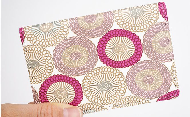 パスケース 笠菊 桃花 文庫屋大関 名刺入れ カードホルダー 名刺ケース 名刺ホルダー カード入れ 定期入れ 定期ケース 雑貨 生活雑貨 小物 革小物 革製品 本革 日用品 民芸品 工芸品 東京 東京都 墨田区