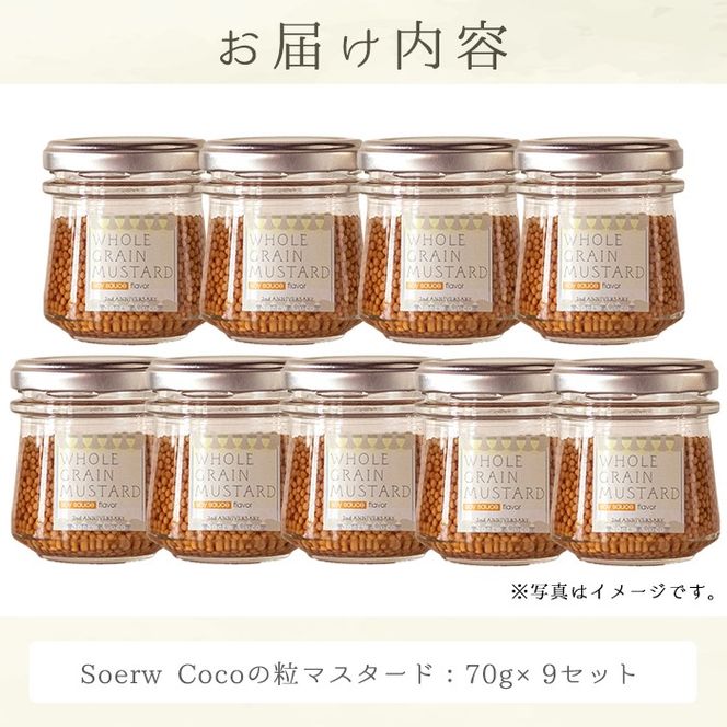 【0214214a】Soerw Cocoの粒マスタード(70g×9セット) 調味料 からし 料理 【Food＆SpiceSoerwCoco】