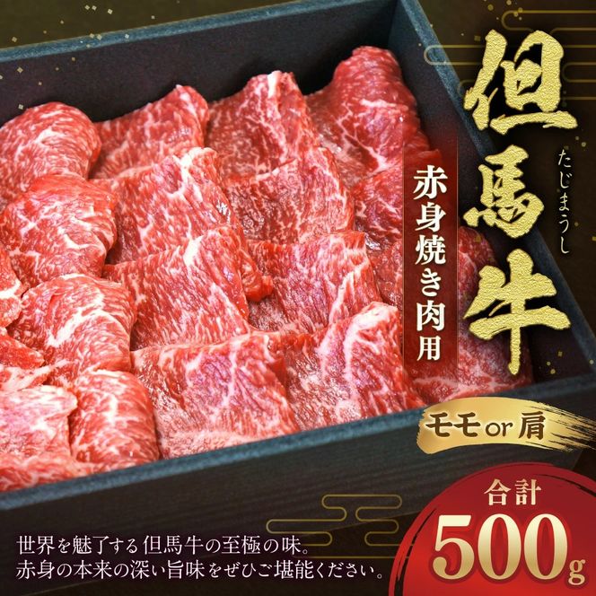 【ふるさと納税】但馬牛 赤身焼き肉用（モモ又は肩） 500g お肉 肉 牛肉 赤身 赤身肉 モモ モモ肉 牛モモ 肩 肩肉 牛肩 焼肉 焼き肉 BBQ バーベキュー 冷凍 お取り寄せ グルメ お祝い 内祝い 【配送不可地域：離島】【1046854】兵庫県 新温泉町 送料無料